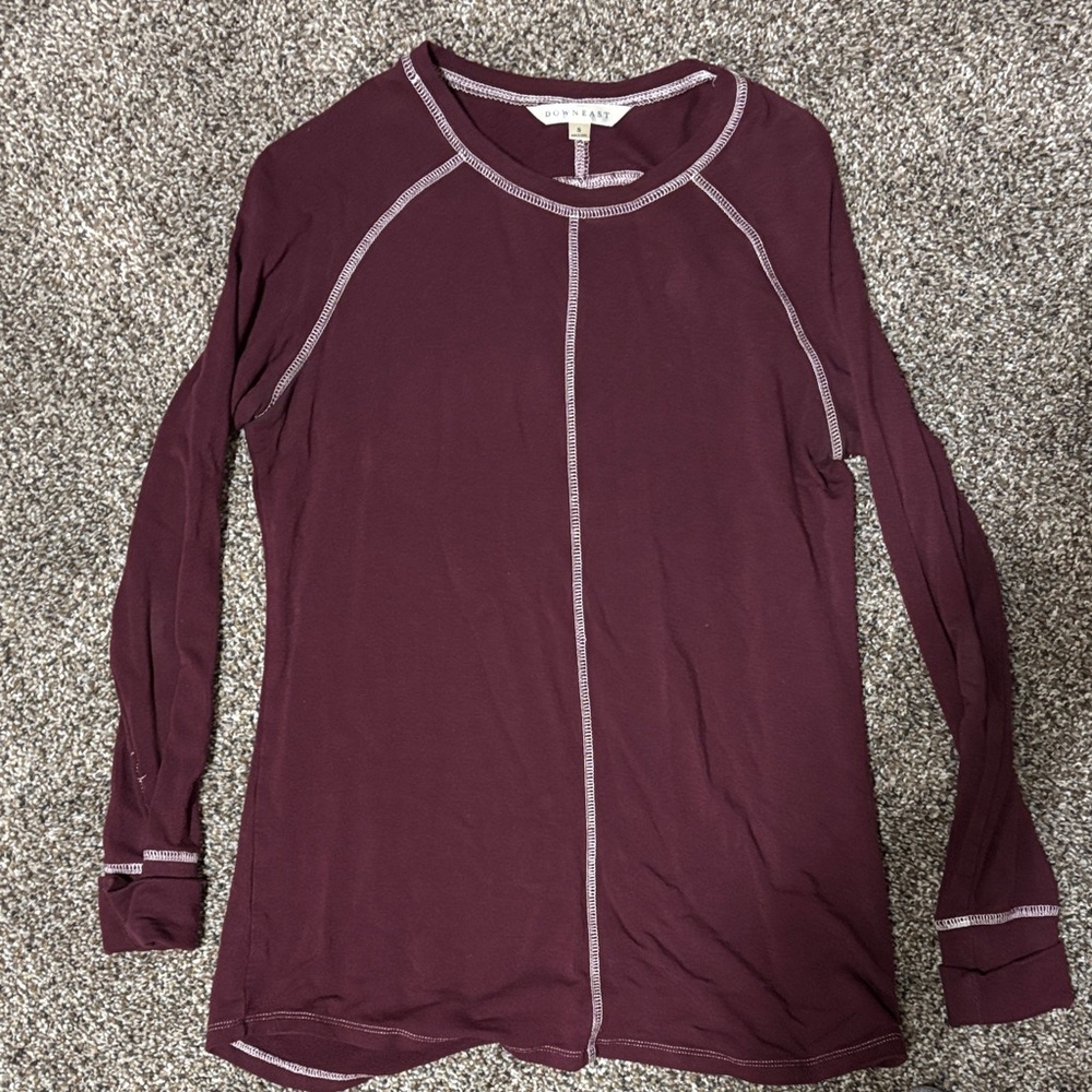 DownEast Long Sleeve Top in Deep Burgundy